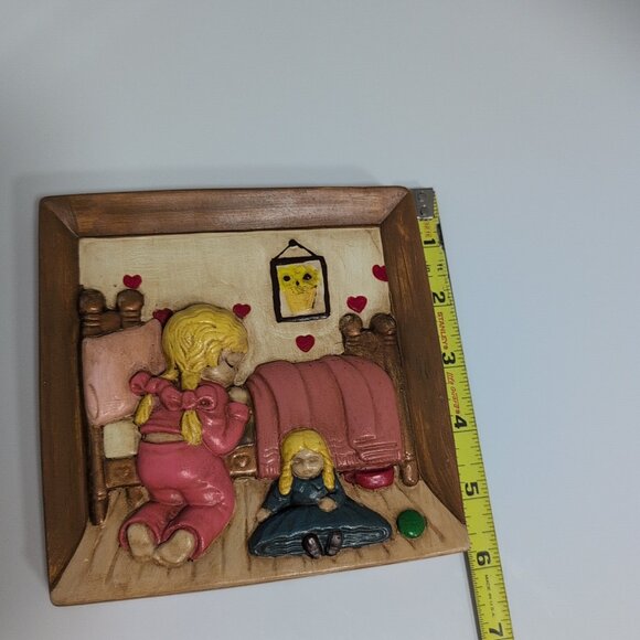 Vintage Wall Plaque 1970s Praying Girl retro - Picture 4 of 4